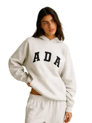 ADA Oversized Hoodie – Light Grey Melange