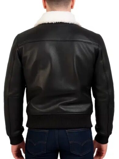 Airin G-1 Brown Leather Bomber black Jacket