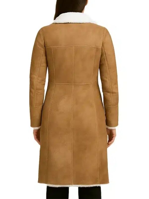 Alina Brown Leather Shearling Coat - Image 2