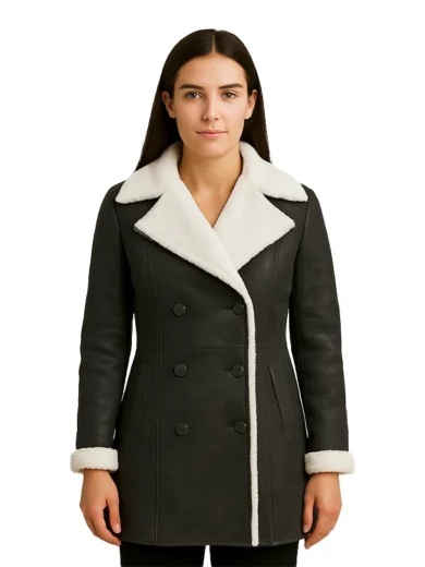 Amie-–-Black-Double-Breasted-Shearling-Coat
