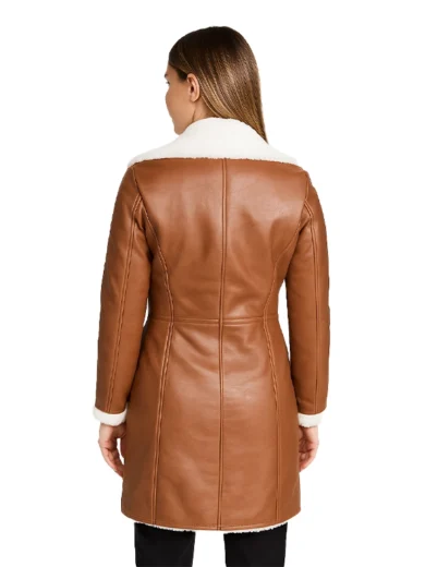 Amie-–-Brown-Double-Breasted-Shearling-Coat-2