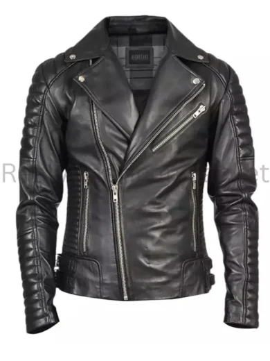 Armand Black Leather Biker Jacket