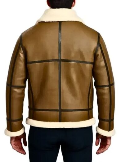 Army Greenish Brown Shearling Jacket
