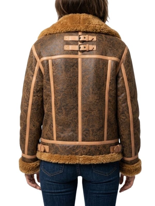 B3 Bomber Aviator Brown Shearling Jacket