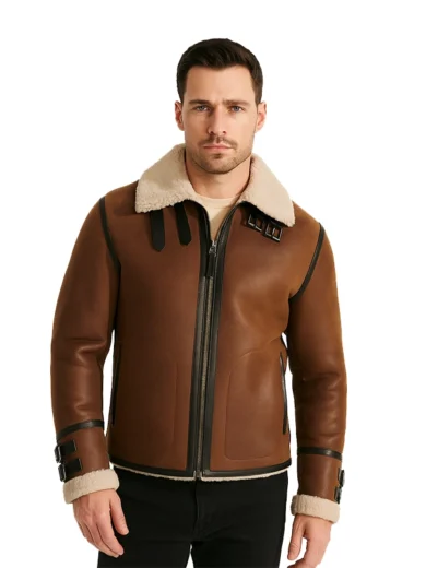 B3-RAF-Tan-Shearling-Leather-Aviator-Jacket-Brown-leather-aviator-jacket_