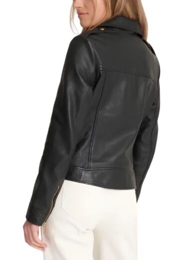 Black Women’s Real Leather Biker Jacket