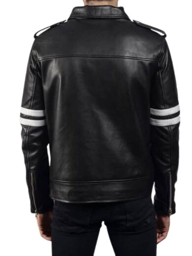 Black line Modern Leather Jacket