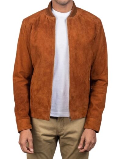 Blain Brown Suede Bomber Jacket
