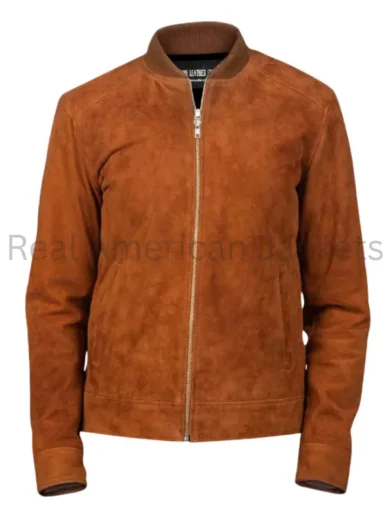 Blain Brown Suede Bomber Jacket