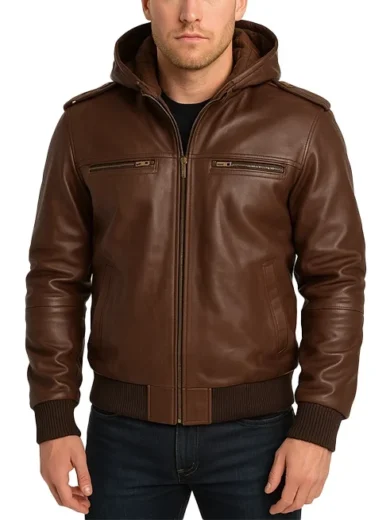 Bouncer-Biz-–-Brown-Leather-Bomber-Jacket
