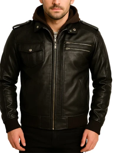Bravado-Brown-Leather-Hooded-Bomber-Jacket