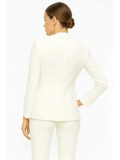 Breann Fitted Blazer Women – Off White back
