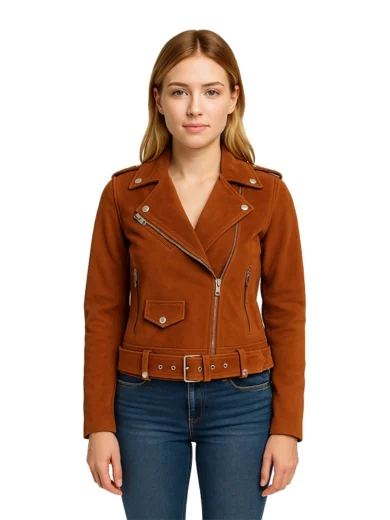 Brown-Suede-Biker-Jacket-Women