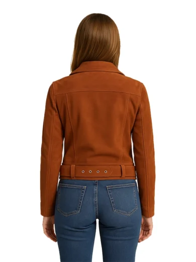 Brown-Suede-Biker-Jacket-Women back