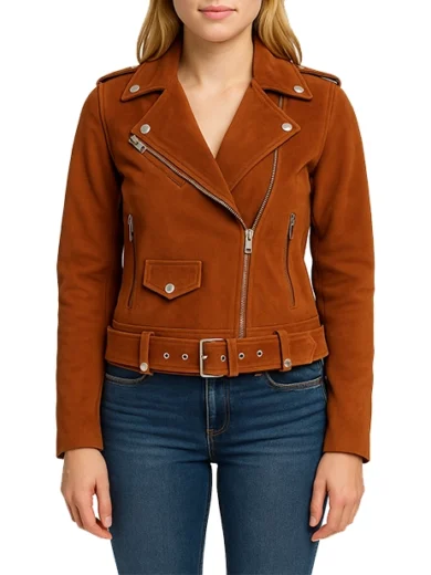 Brown-Suede-Biker-Jacket-Women