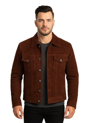 Brown Suede Jacket for Men