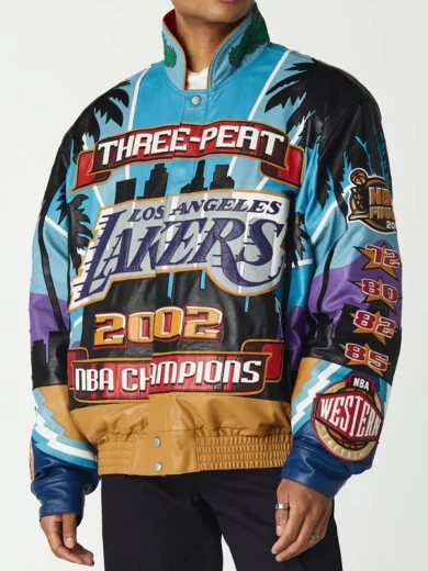 Lakers 3 Peat Jacket – 2002 NBA Championship Genuine Leather