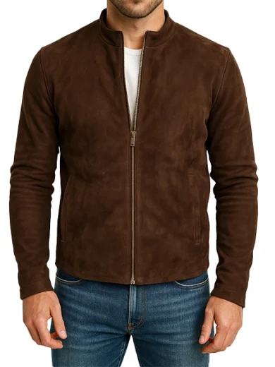 Charcoal-Mocha-Suede-Leather-Biker-Jacket