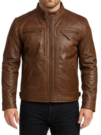 Chocolate-Brown-Cafe-Mens-Leather-Motorcycle-Jacket