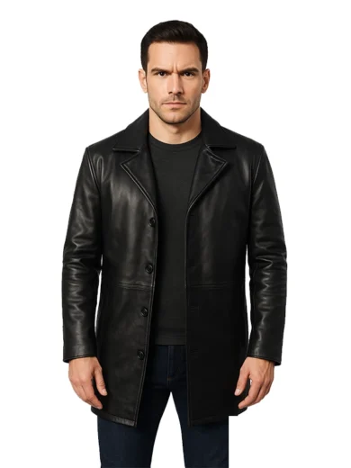 Classmith Black Leather Coat