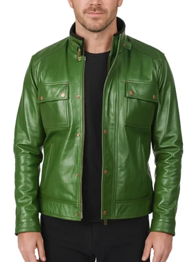 Darren-Distressed-Green-Leather-Biker-Jacket-1