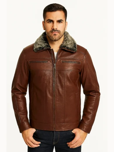 Evan Hart Brown Fur Leather Jacket