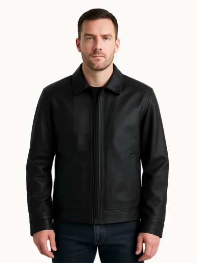 Inferno Matte Black Leather Jacket For Men