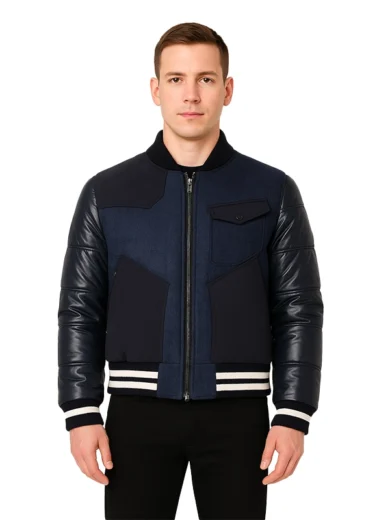 Ink Blue Letterman Jacket
