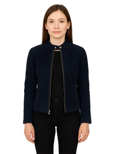 Kelsee-Navy-Blue-Suede-Biker-Jacket