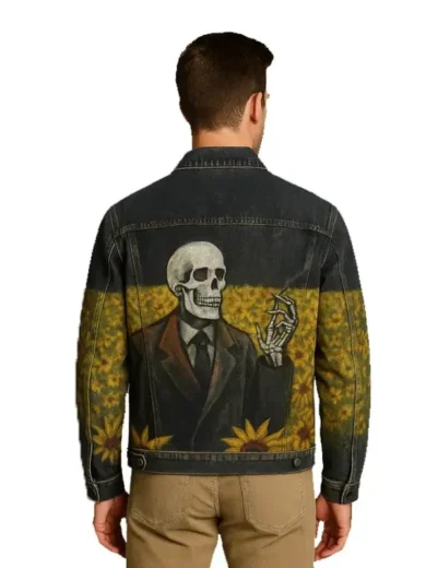 Oil-painting-skul-casual-denim-jacket-2