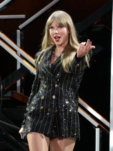 Taylor Swift Black Sequin Blazer
