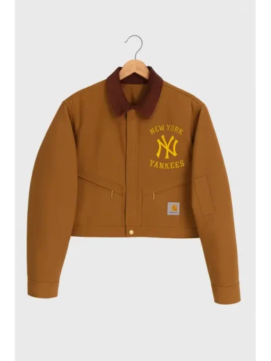Vintage Carhartt x NY Yankees Crop Brown Jacket