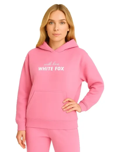 White Fox Cherry Bubblegum Hoodie With Love