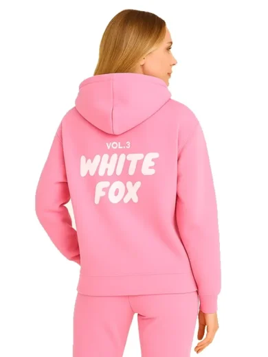 White Fox Cherry Bubblegum Hoodie With Love bacl