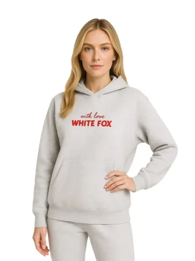 White Fox Cherry Hoodie With Love