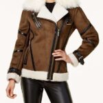 Women’s Asymmetrical Shearling Leather Jacket