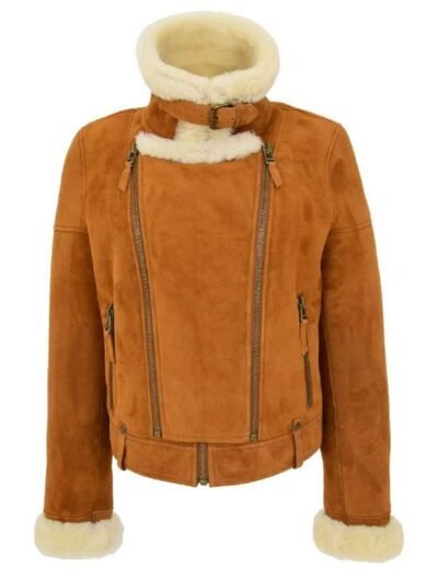 Women’s Genuine Sheepskin Shearling Leather Jacket