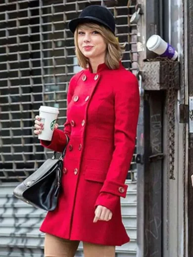 American-Singer-Taylor-Swift-Red-Wool-Coat