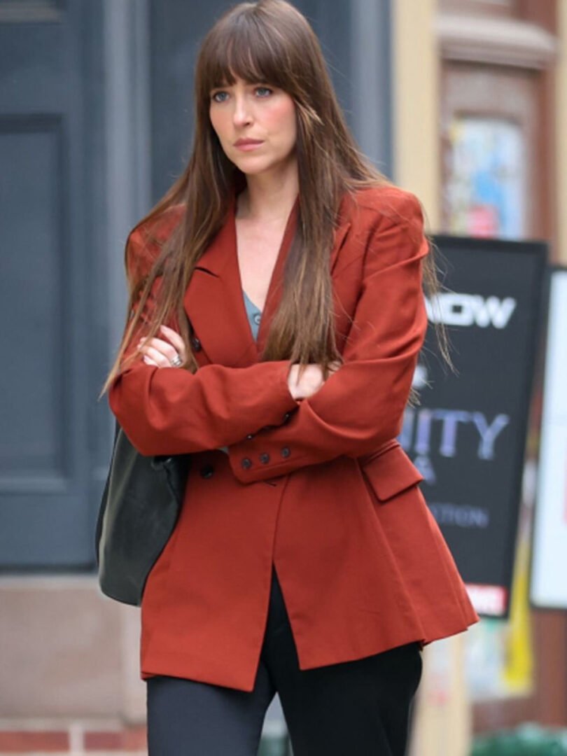 Dakota Johnson Materialists Red Blazer