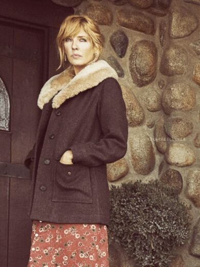 Kelly-Reilly-TV-Series-Yellowstone-Season-04-Beth-Dutton-Shearling-Wool-Coat