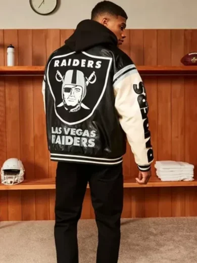Nfl Oversized Raiders Bomber Jacket back