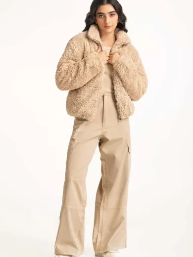 Offwhite faux fur jacket 2