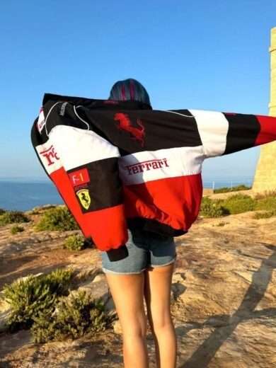 Racing Jacket Ferrari for women`s back