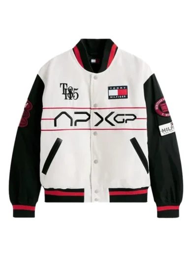 Tommy Hilfiger x APXGP x F1 Movie White Racing Varsity Jacket