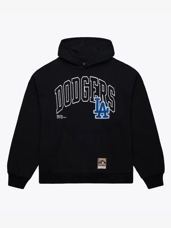 Black Los Angeles Dodgers Logo Over Pullover Hoodie