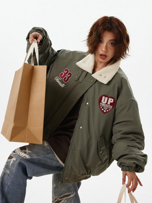 Boa Lapel Casual Padded Jacket