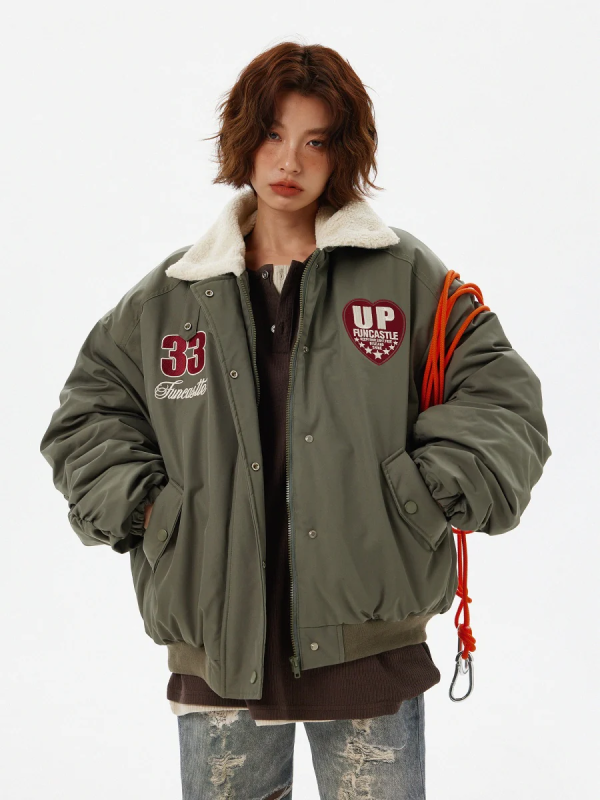 Boa Lapel Casual Padded Jacket