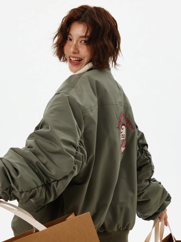 Boa Lapel Casual Padded Jacket