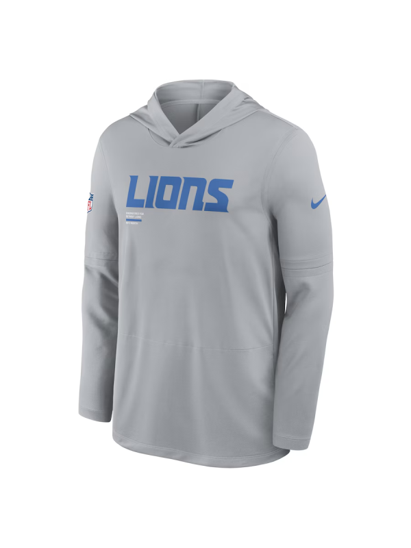 Detroit Lions Sideline Performance Long Sleeve Hoodie T-Shirt
