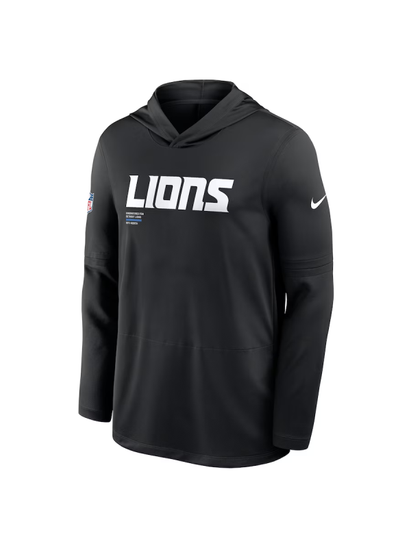 Detroit Lions Sideline Performance Long Sleeve Hoodie T-Shirt